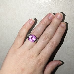 Cubic zirconia sterling silver ring